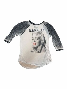 Hollywood Legends Marilyn Monroe XXL 19 Distressed Acid Wash Raglan Graphic Tee